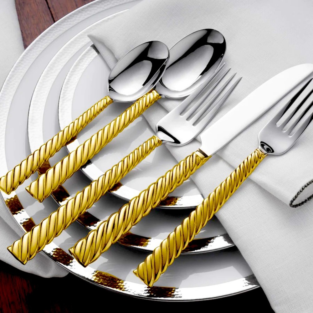 Michael Aram Twist Gold 5 piece flatware set new in box